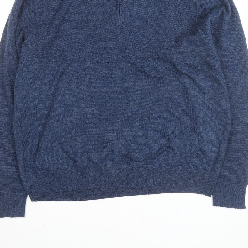 Additional view of Dockers Men's Blue XL Half Zip High Neck Knitted Jumper