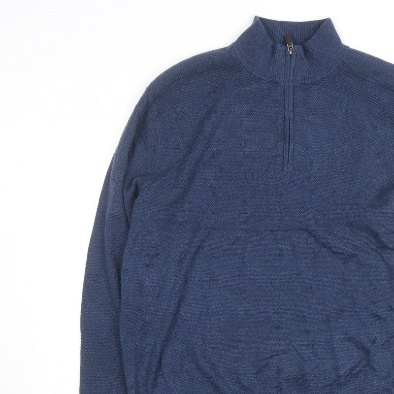 Additional view of Dockers Men's Blue XL Half Zip High Neck Knitted Jumper