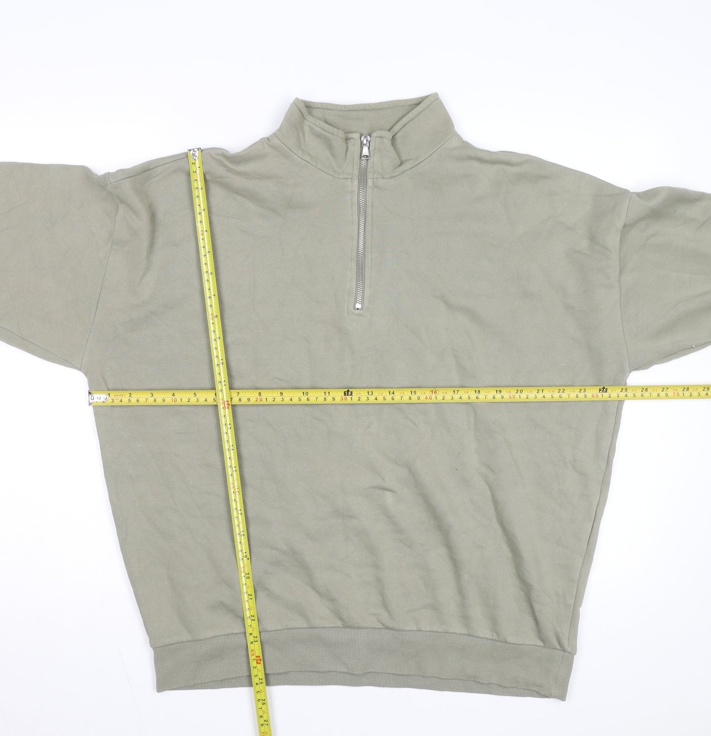 New Look Womens Green L 1/4 Zip Fleece Basic Activewear Jacket
