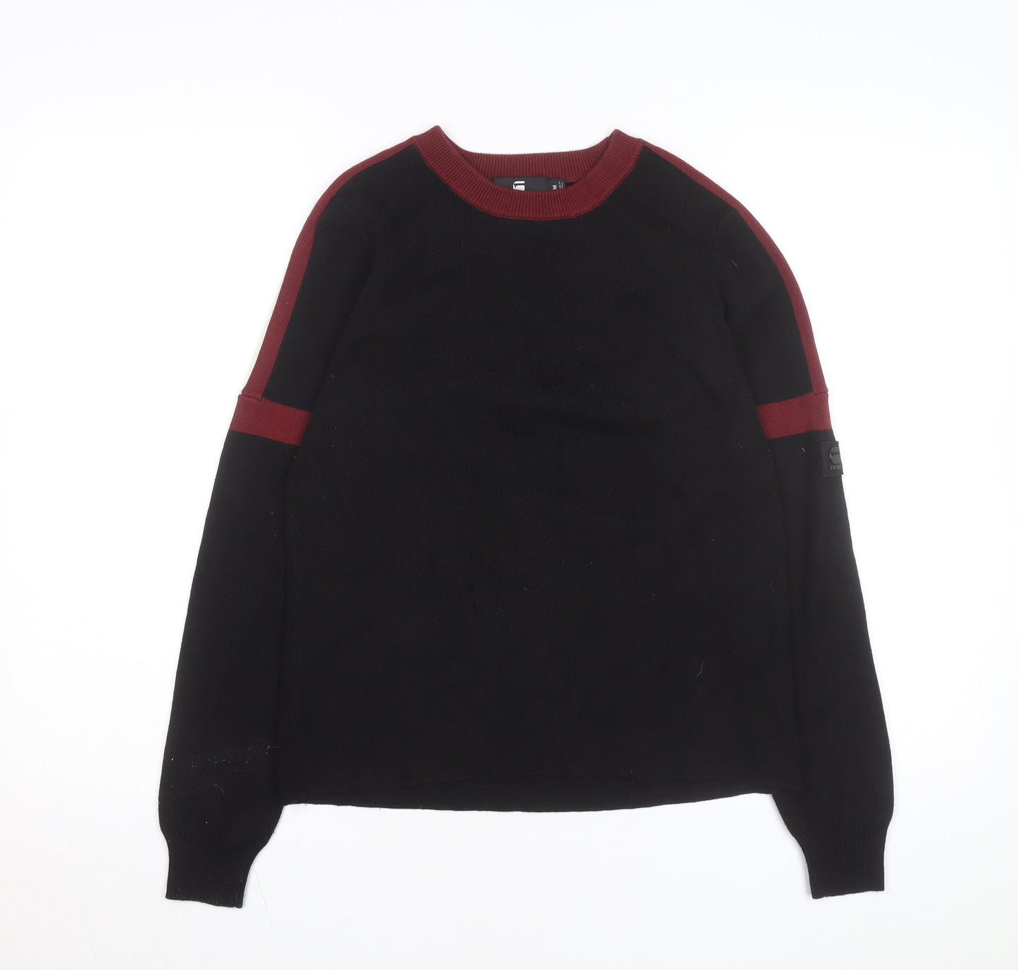 G-Star RAW Women's Black Crew Neck Cotton Jumper Size M