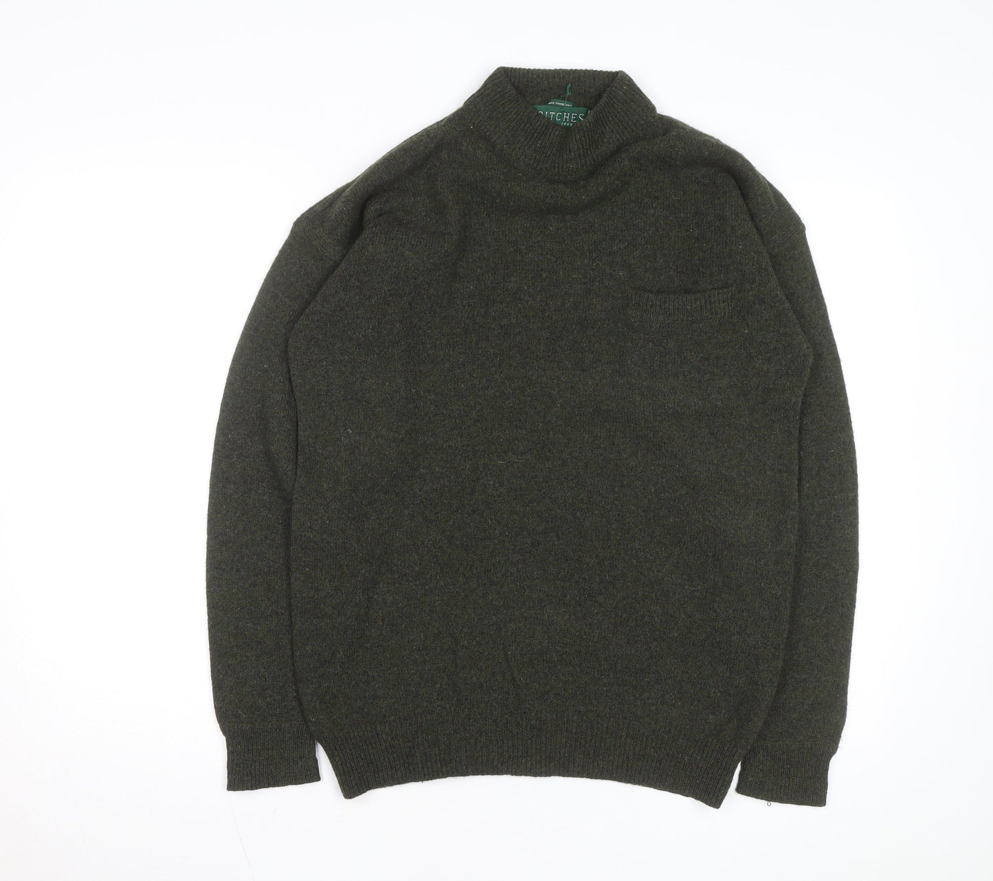 Britches Men’s Green Wool Mock Neck Pullover Jumper Size L