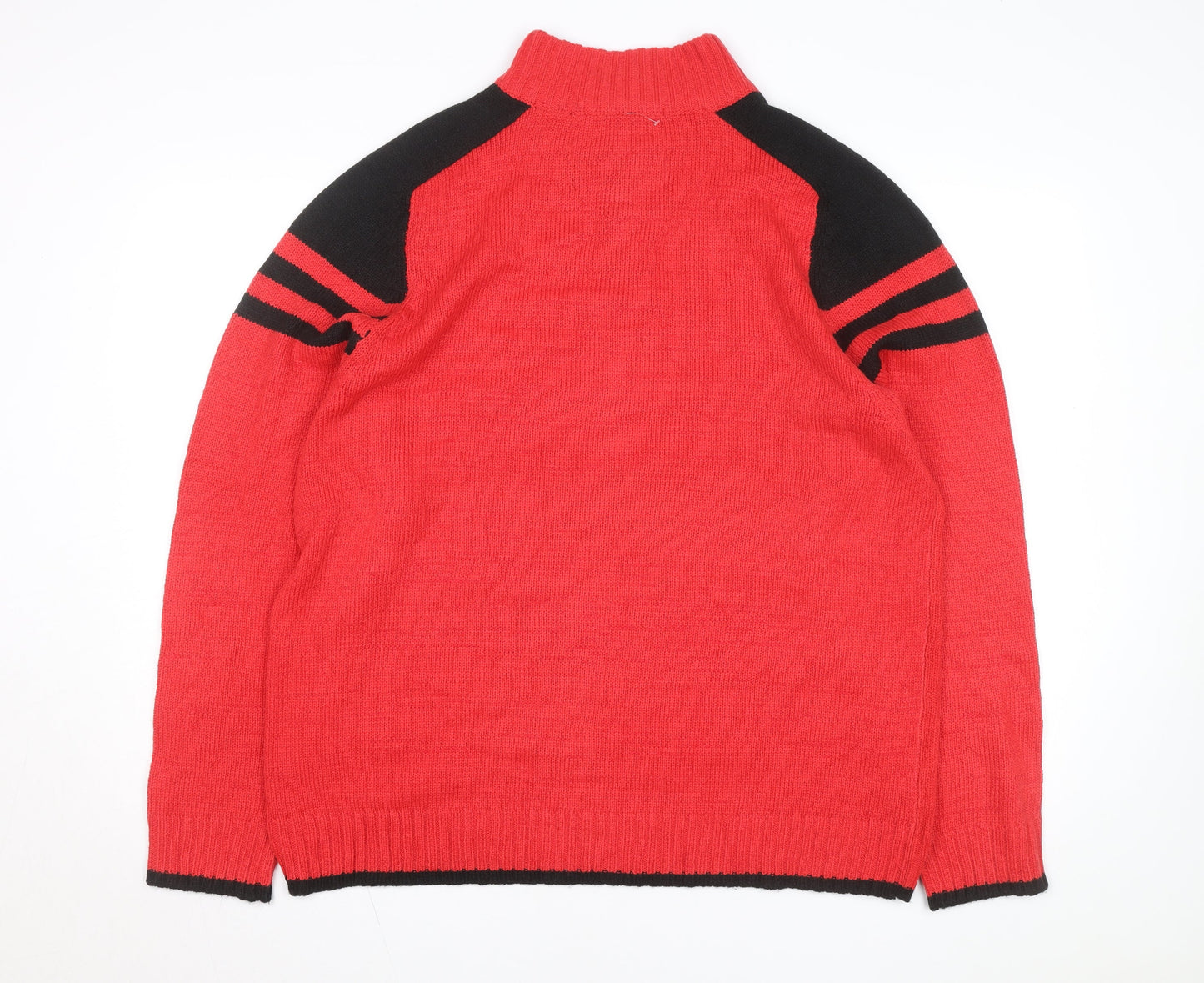 Sogo Canada Red Black Men's L 1/2 Zip Hockey Team Knit Jacket