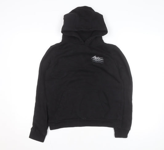 Métissier Paris Men's Black Pullover Hoodie Size L Fleece Logo Sweatshirt