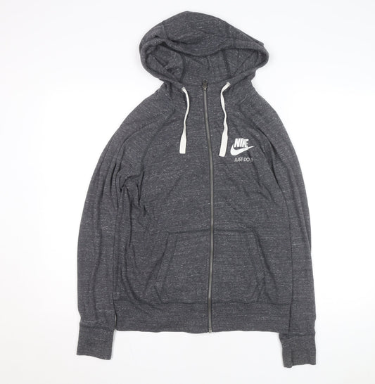 Nike Men's Grey Full Zip Hoodie Size M Regular Fit Sportswear