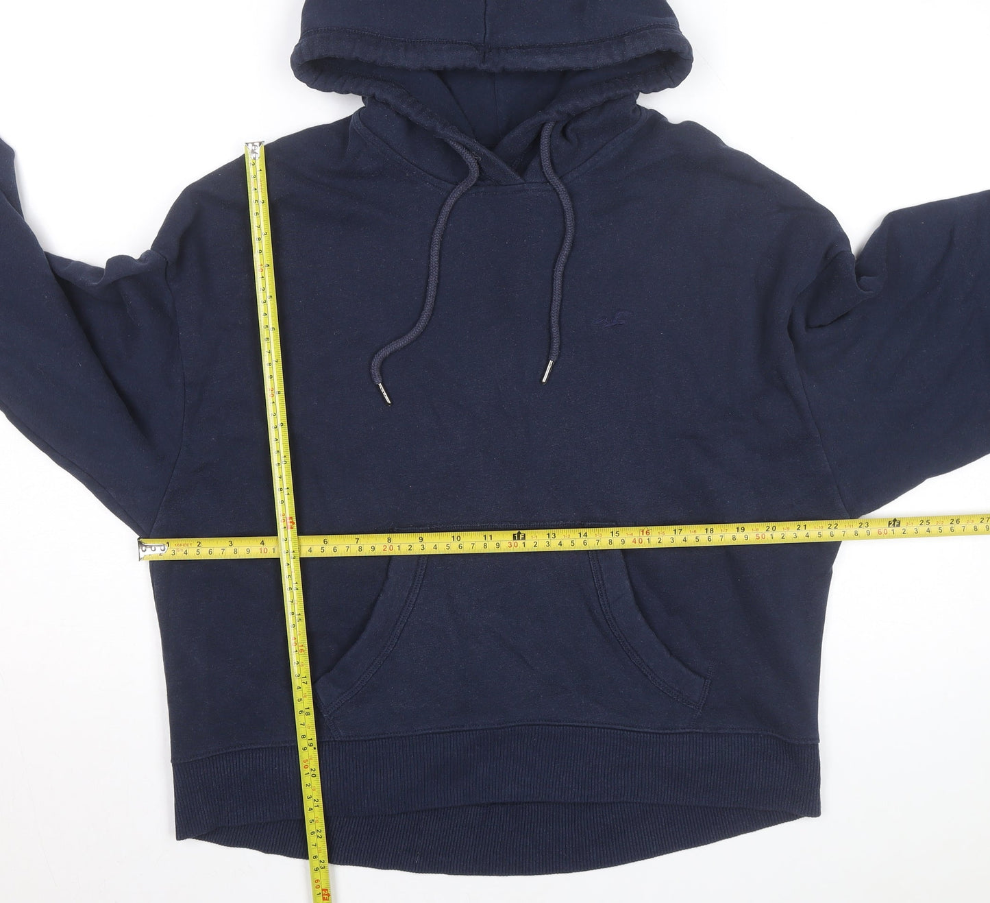 Hollister Men's Blue Pullover Hoodie M Cotton Blend Casual