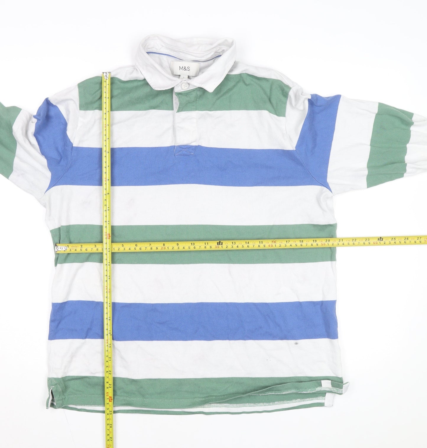 Marks and Spencer Men's Multicoloured XL Striped Rugby Shirt