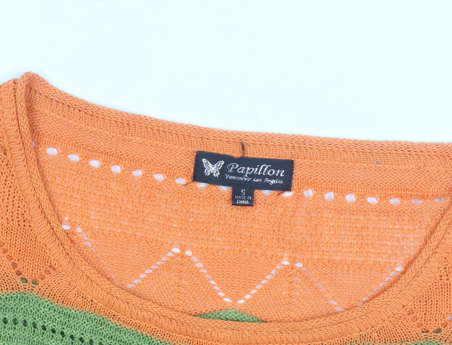 Papillon Women’s Multicoloured Open Knit Pullover Jumper Size S