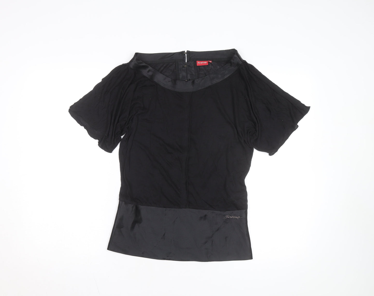 Firetrap Women's Black Short Sleeve Boat Neck Blouse Size S