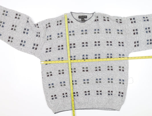 Liberty Sweaters Men's Grey XL Cotton Knit Pullover Jumper