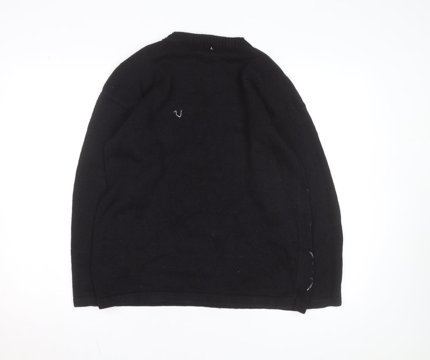 Bentley Womens Black Beaded Knit Pullover Jumper Size L