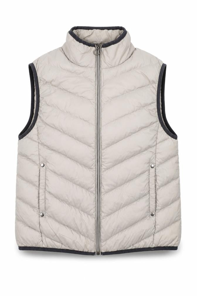 Fransa Women’s Beige Quilted Puffer Waistcoat Size M
