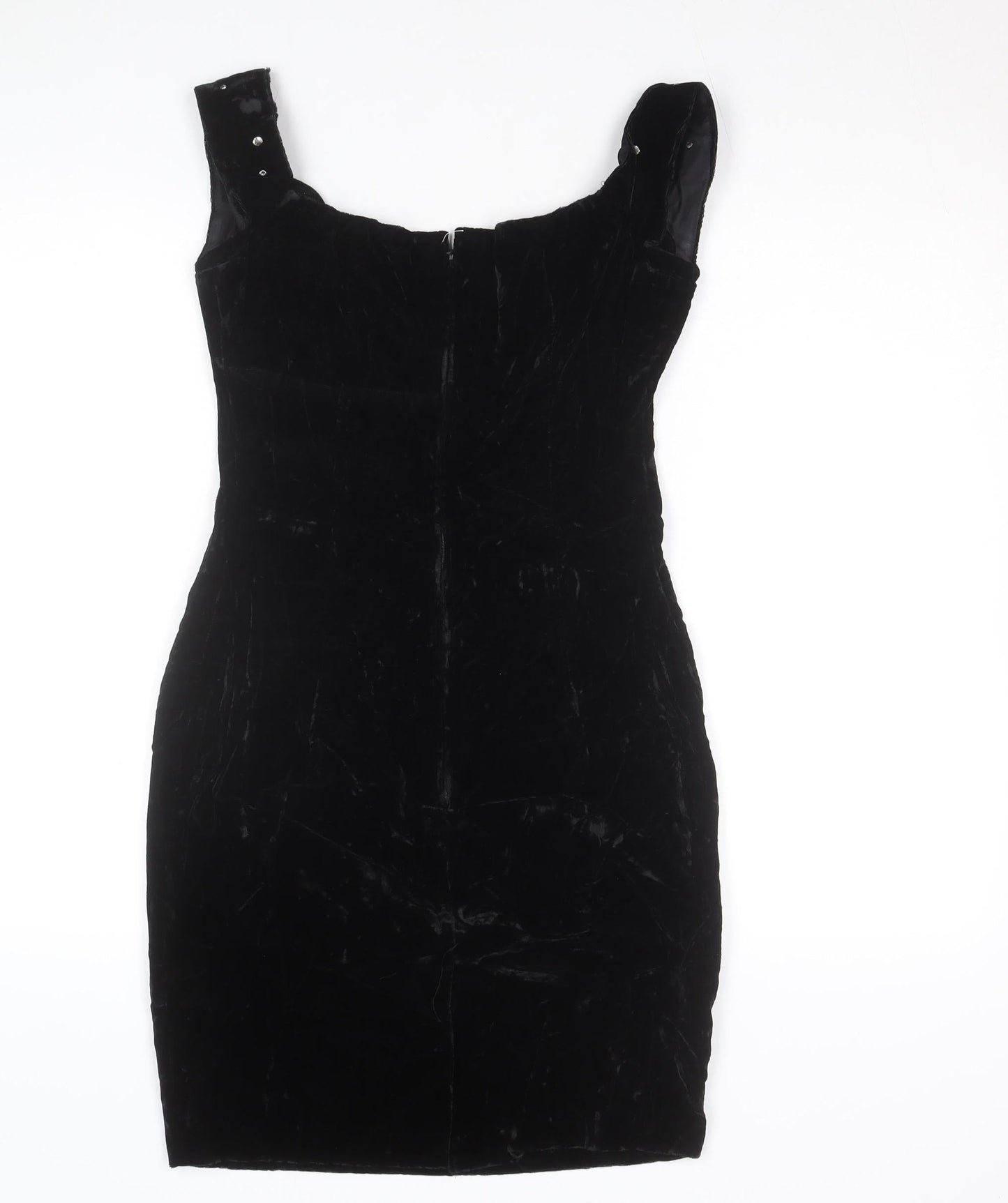 Molly Malloy Women’s Black Velvet Beaded Bodycon Party Dress Size 8