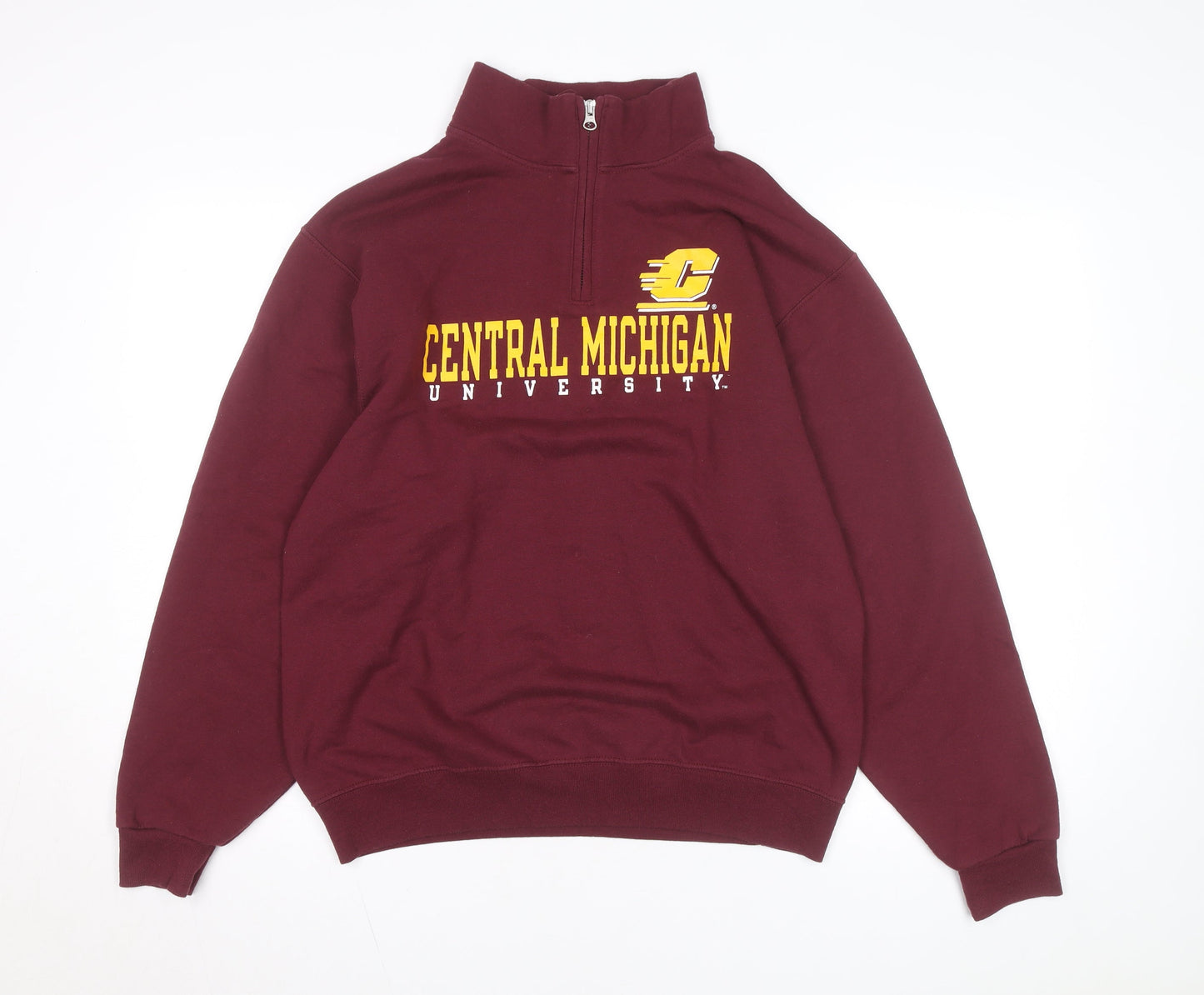 Jerzees Women’s Red Central Michigan 1/4 Zip Basic Fleece Jacket M