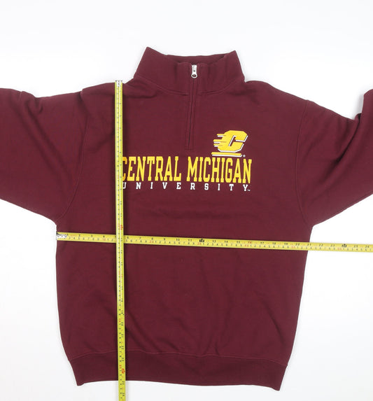 Jerzees Women’s Red Central Michigan 1/4 Zip Basic Fleece Jacket M