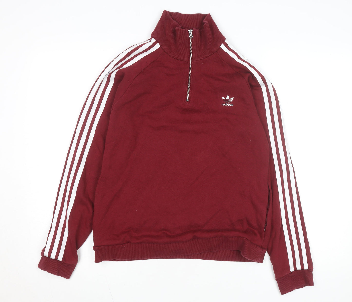 Adidas Mens Burgundy Full Zip Track Jacket L Retro Style