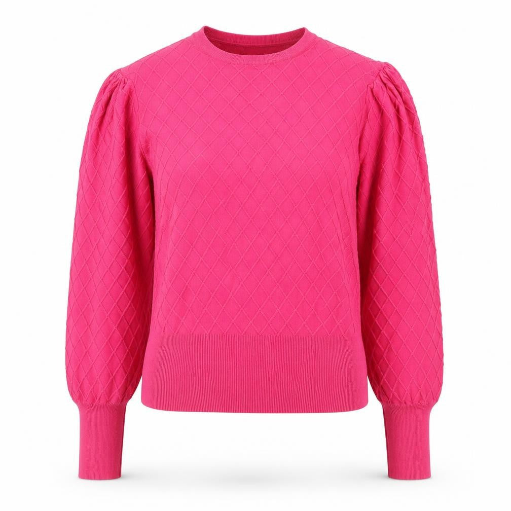 Marks & Spencer Women Pink Knit Quilted Long Sleeve Blouse Size 12
