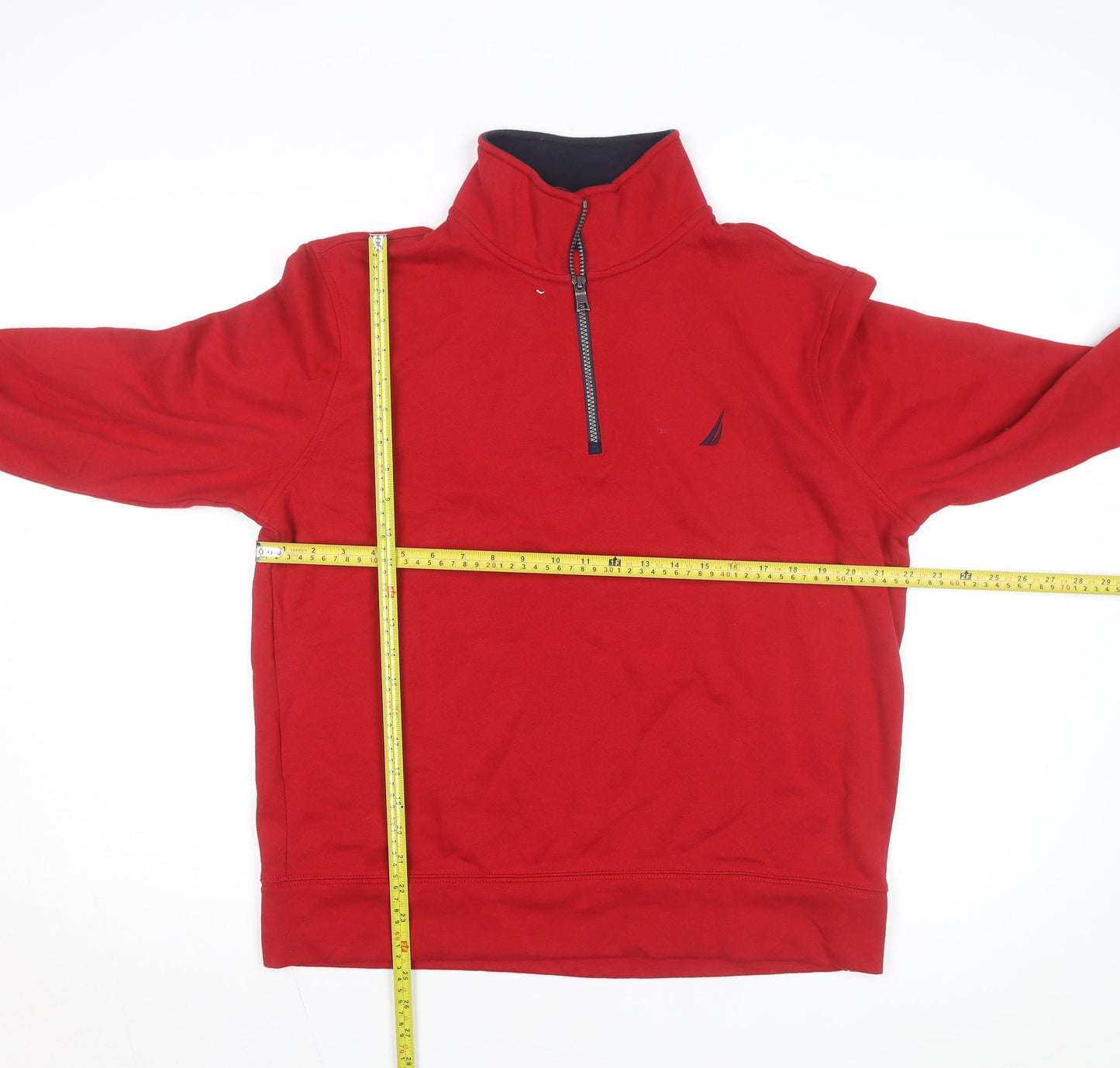 Nautica Men's Red 1/4 Zip Fleece Basic Jacket M