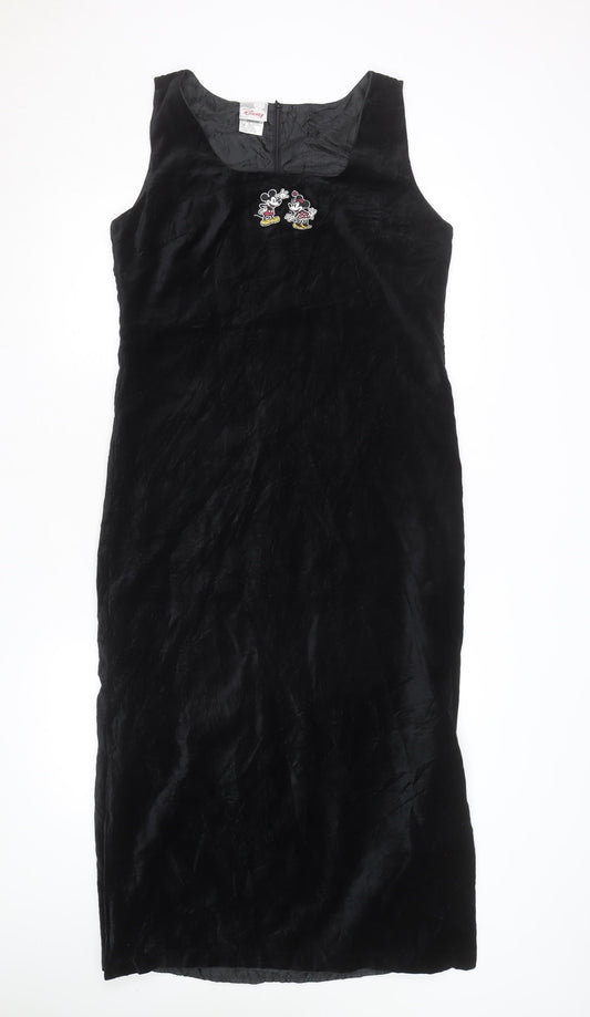 Disney Store Women’s Black Velvet Sheath Dress M Mickey Minnie