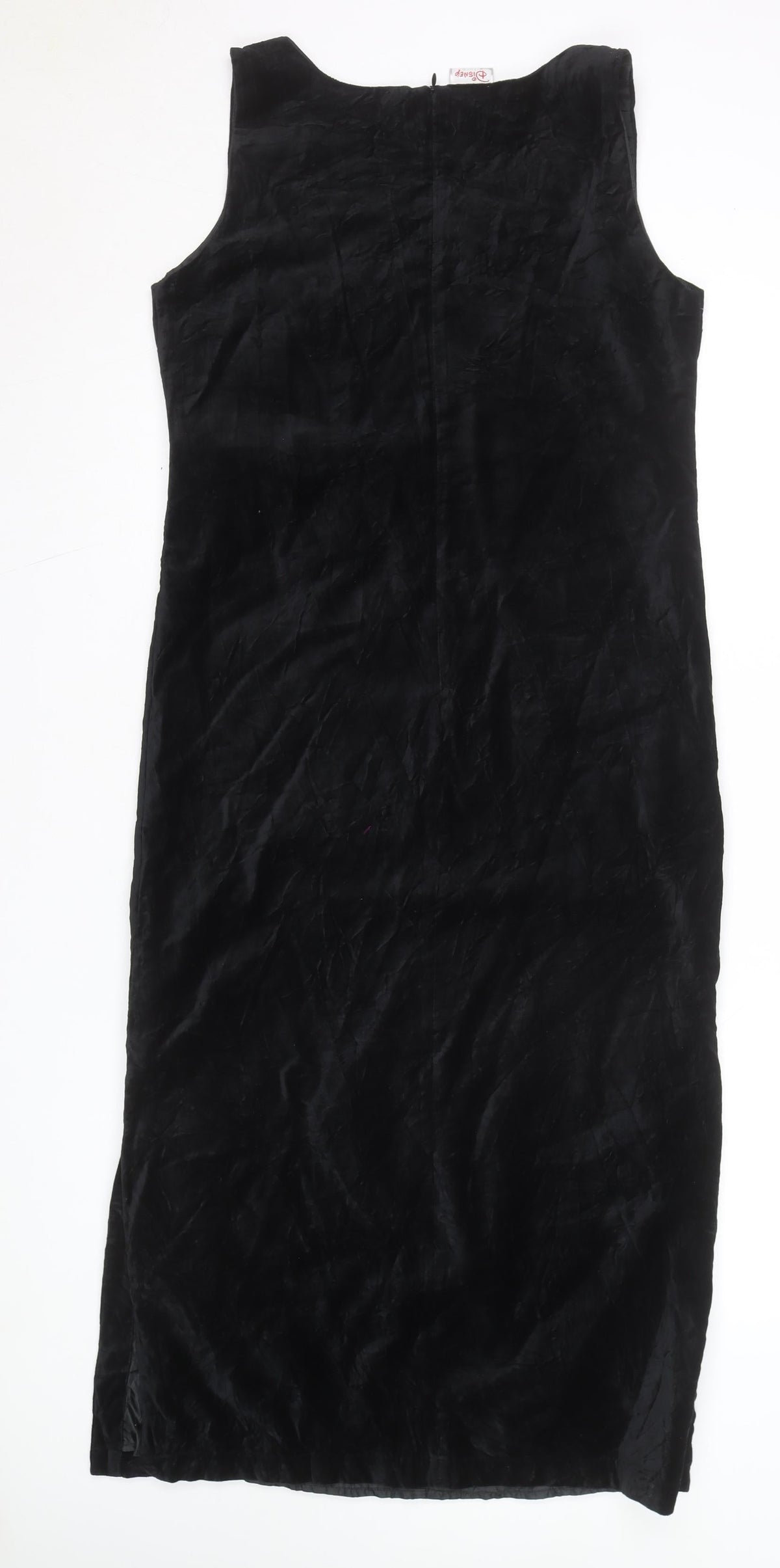 Close-up detail of Disney Store Women’s Black Velvet Sheath Dress M Mickey Minnie