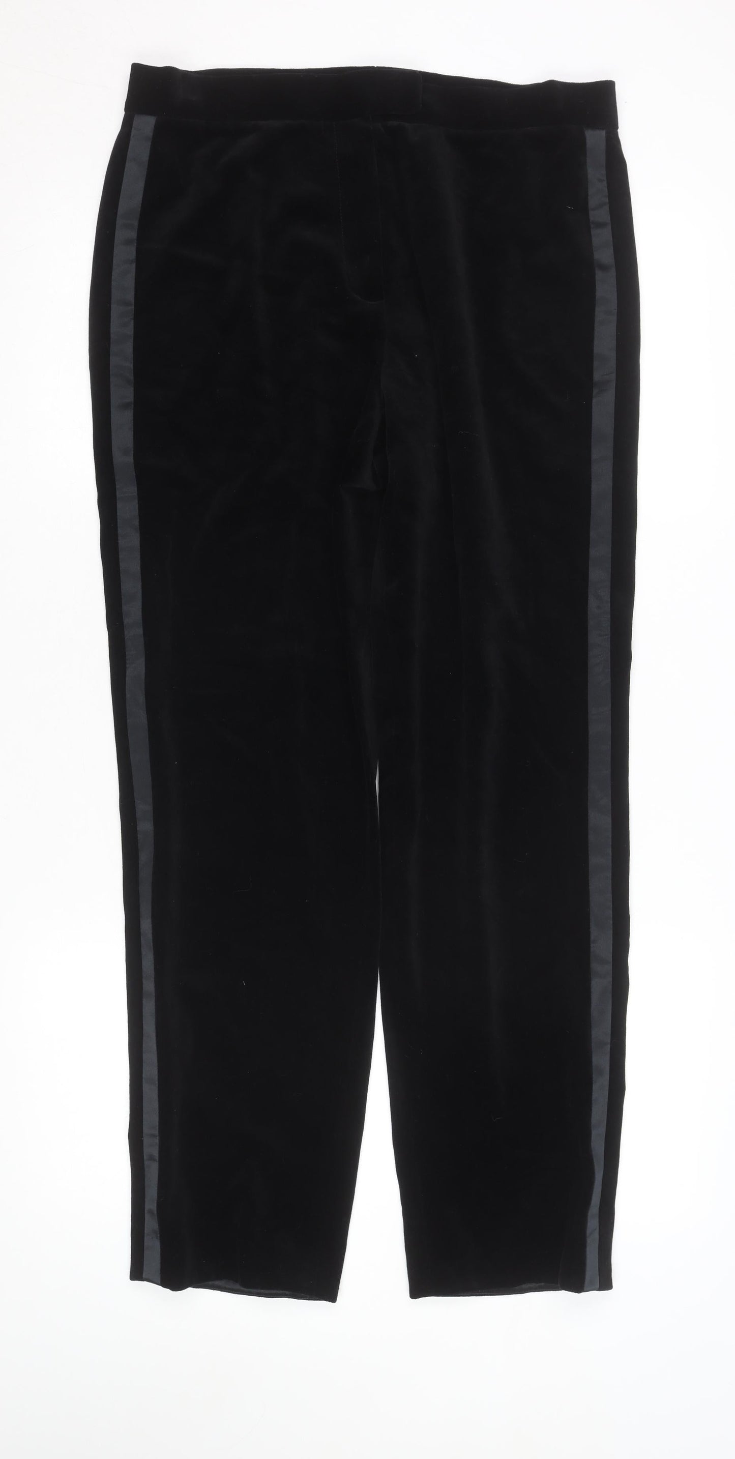 Emanuel Ungaro Liberté Women’s Black Velvet Petite Formal Trousers Size 14