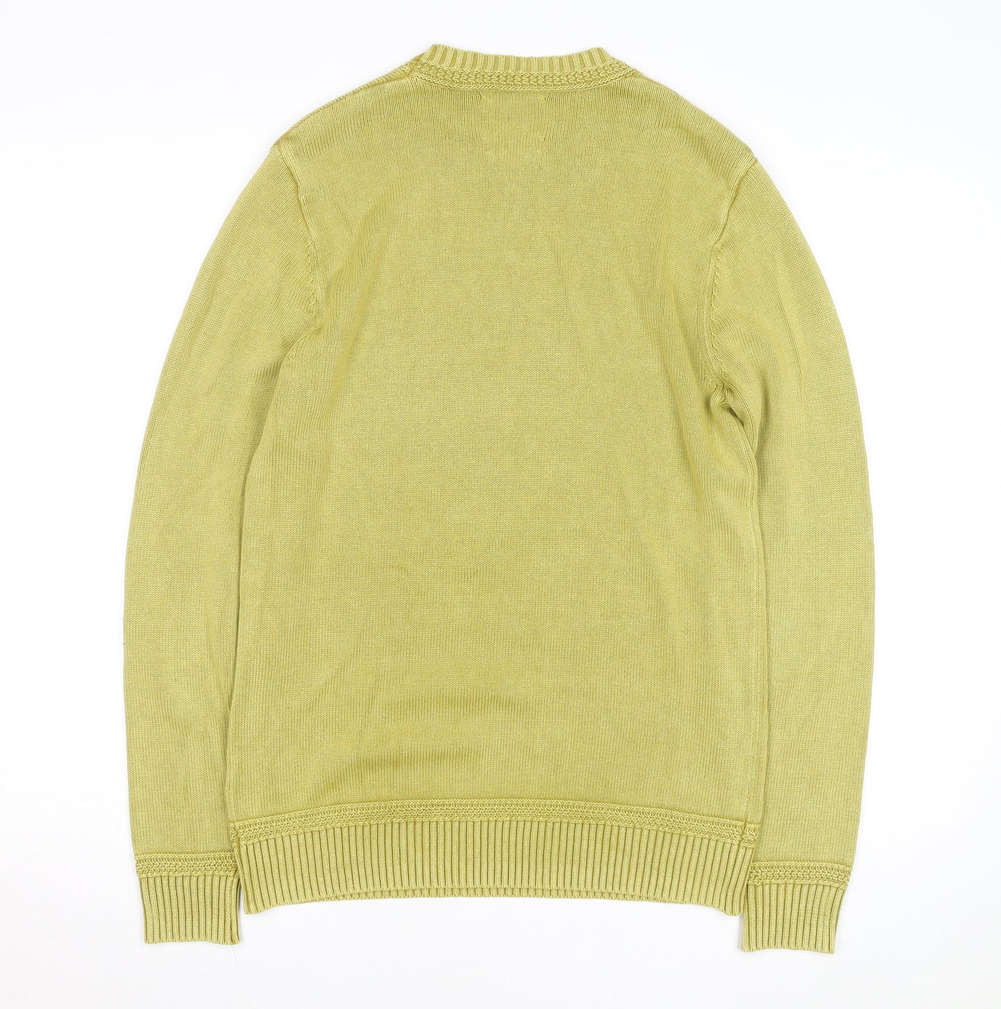 White Stuff Women's Green Cotton Crew Neck Jumper Small