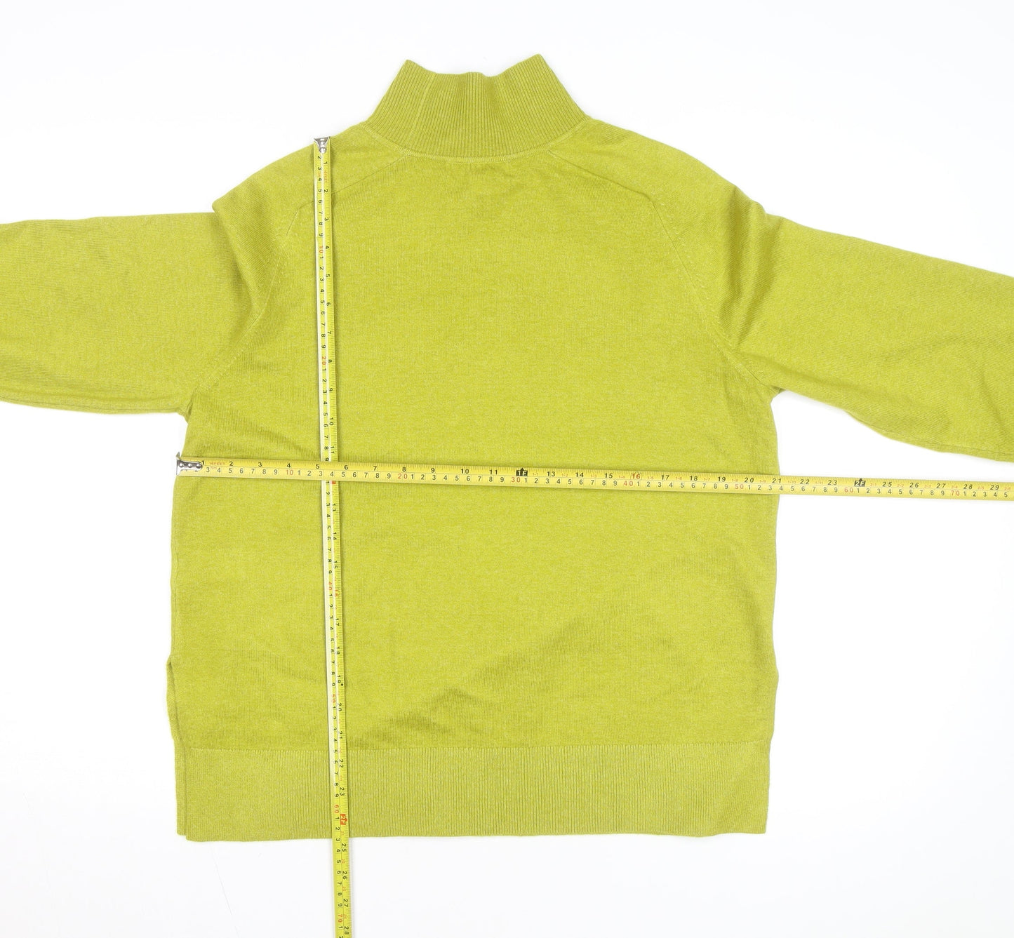 Marks and Spencer Women Green Mock Neck Wool Blend Jumper Medium