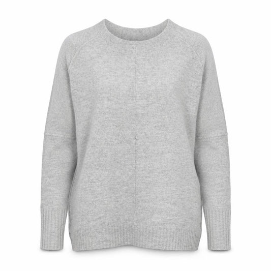Superdry Women's Grey Wool Blend V-Neck Relaxed Fit Jumper L