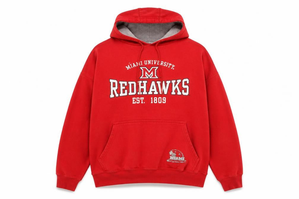 Pro Edge Men's Red XL Pullover Hoodie Miami University Redhawks