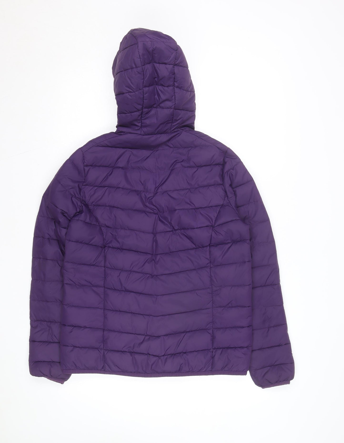 Freedom Trail Womens Purple Hooded Puffer Jacket Size 10