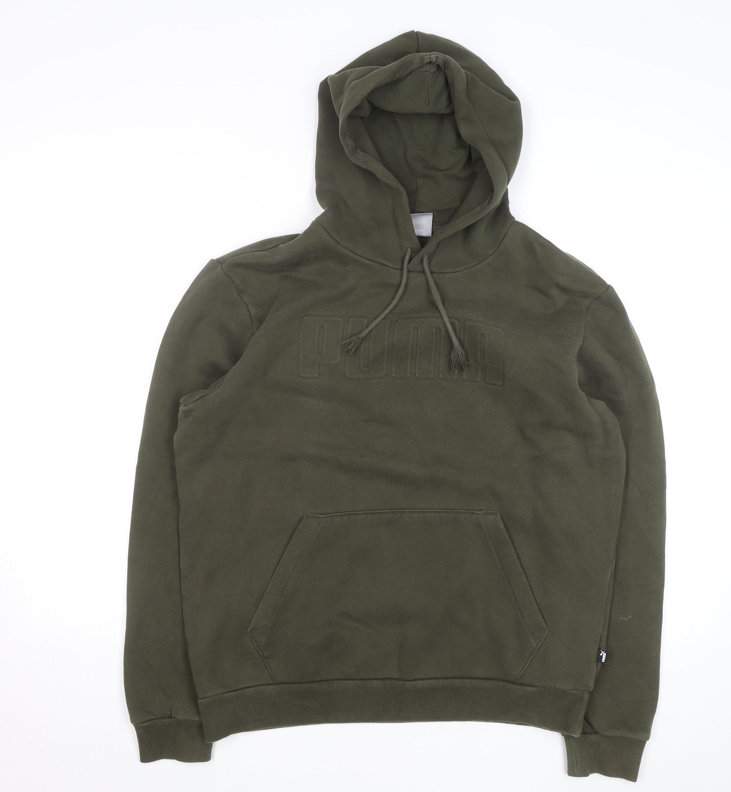 Puma Men's Green Medium Pullover Hoodie Fleece Sweatshirt