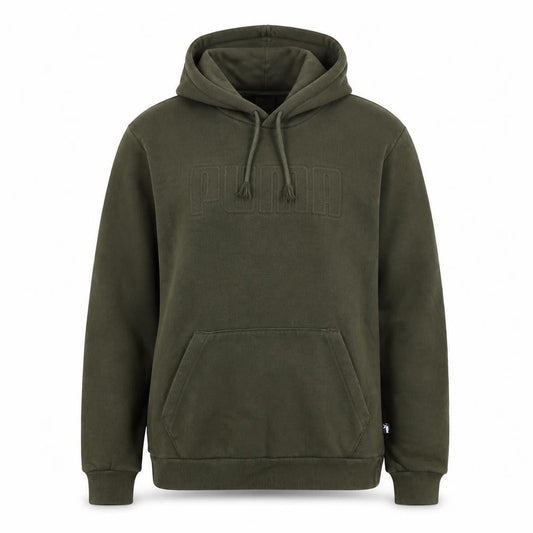 Puma Men's Green Medium Pullover Hoodie Fleece Sweatshirt
