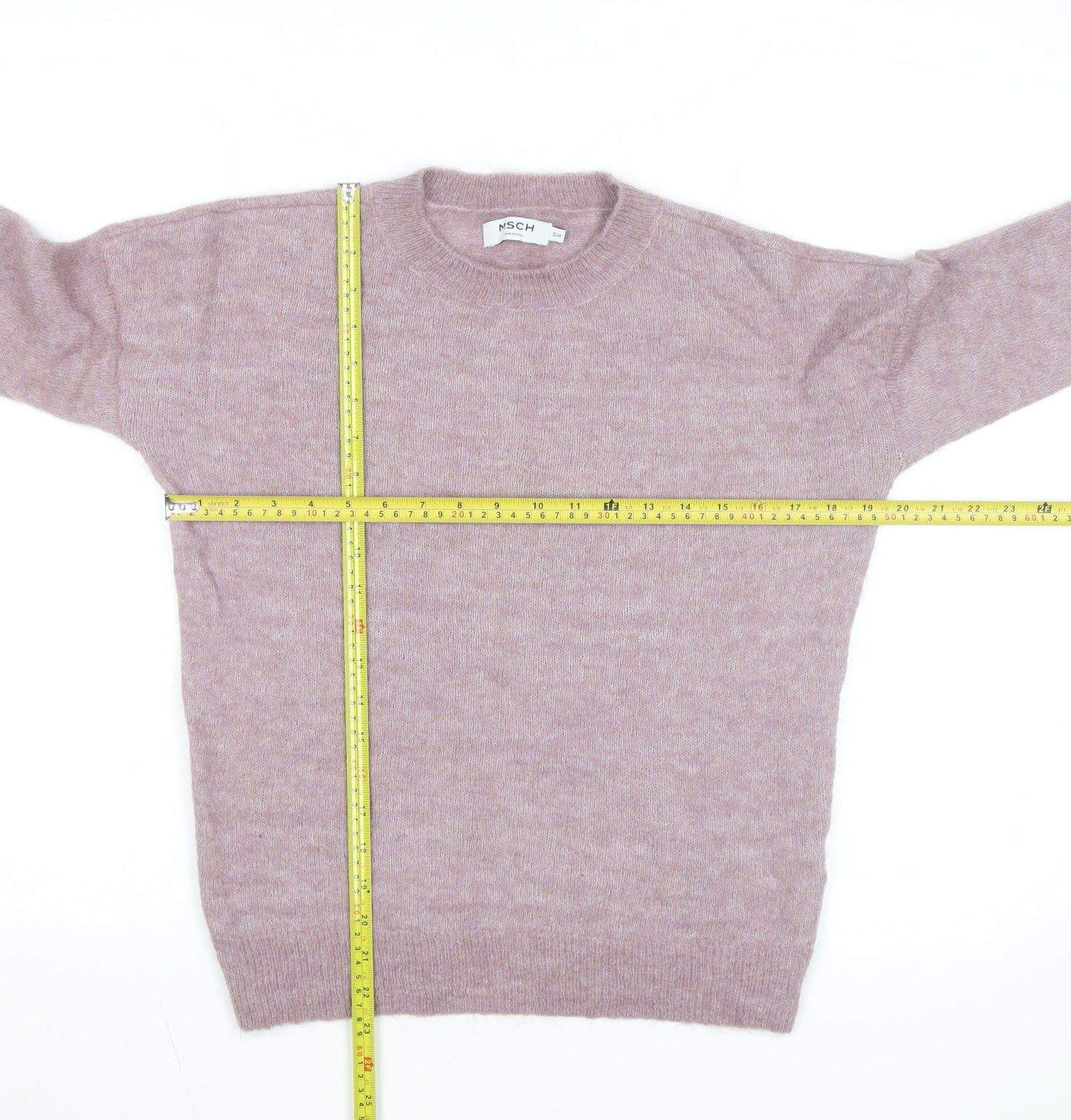 MSCH Copenhagen Pink Alpaca Wool Blend Crew Neck Jumper S