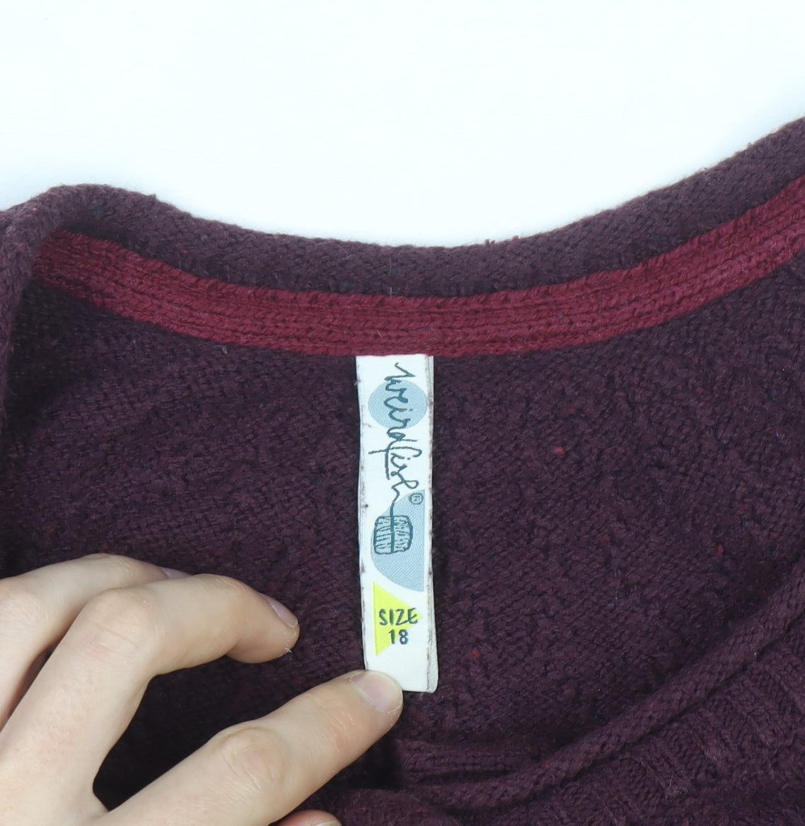 Weird Fish Women's Purple Size 18 Cotton Blend Button Cardigan