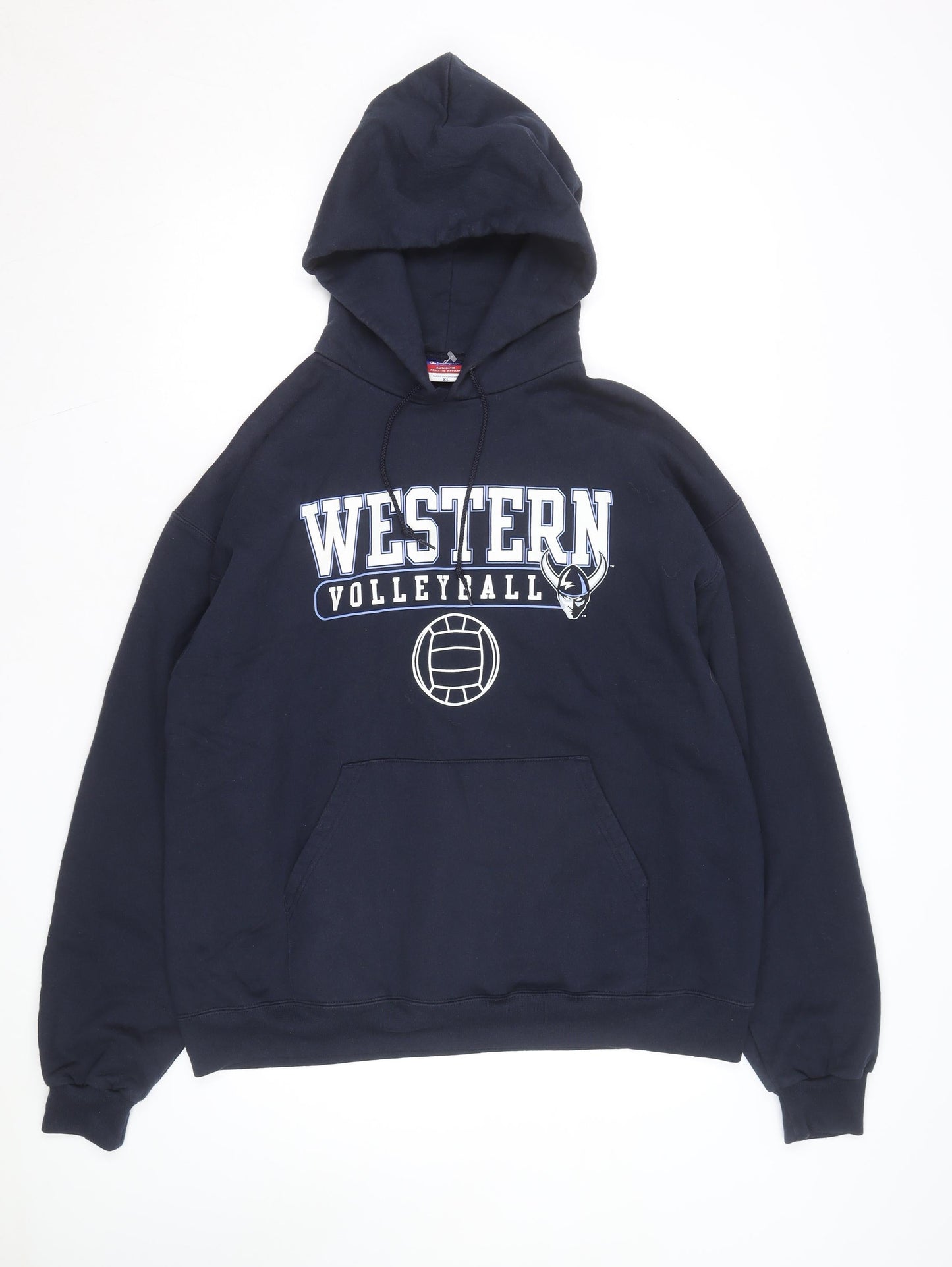 Champion Men's Blue XL Pullover Hoodie Western Volleyball Graphic