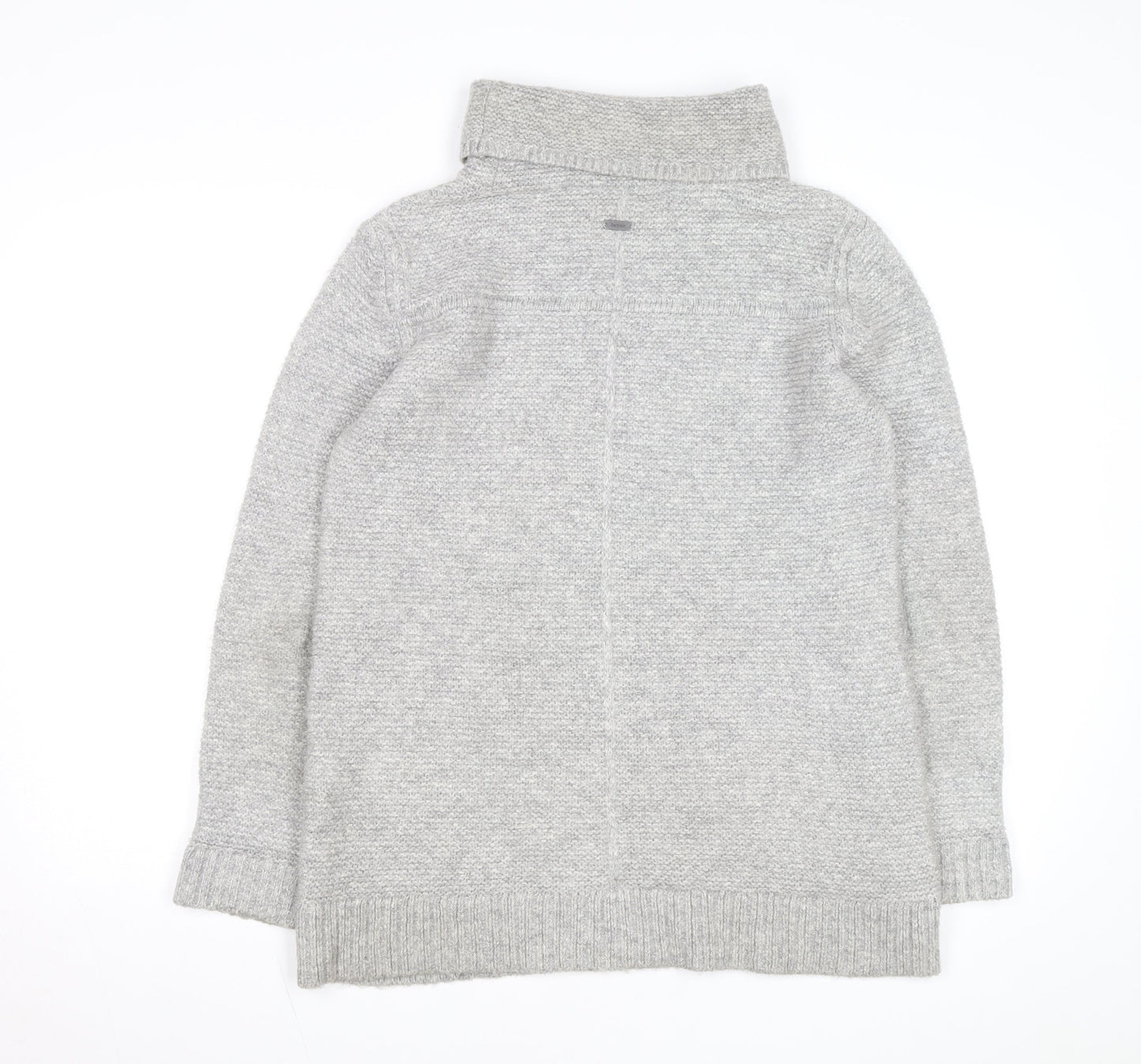 Barbour Women Grey Roll Neck Wool Knit Jumper Size 10