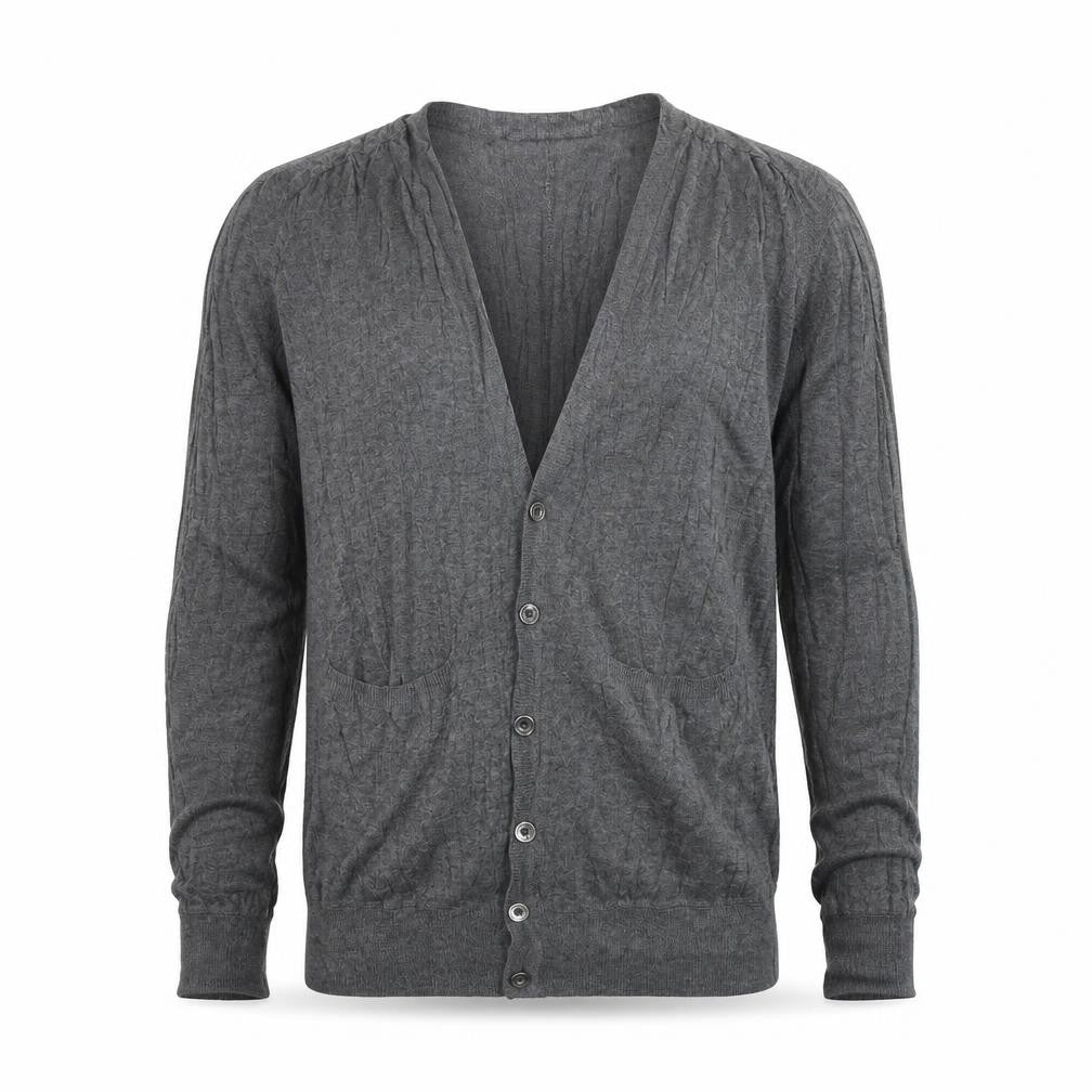 Next Men's Grey XS V-Neck Button Cardigan