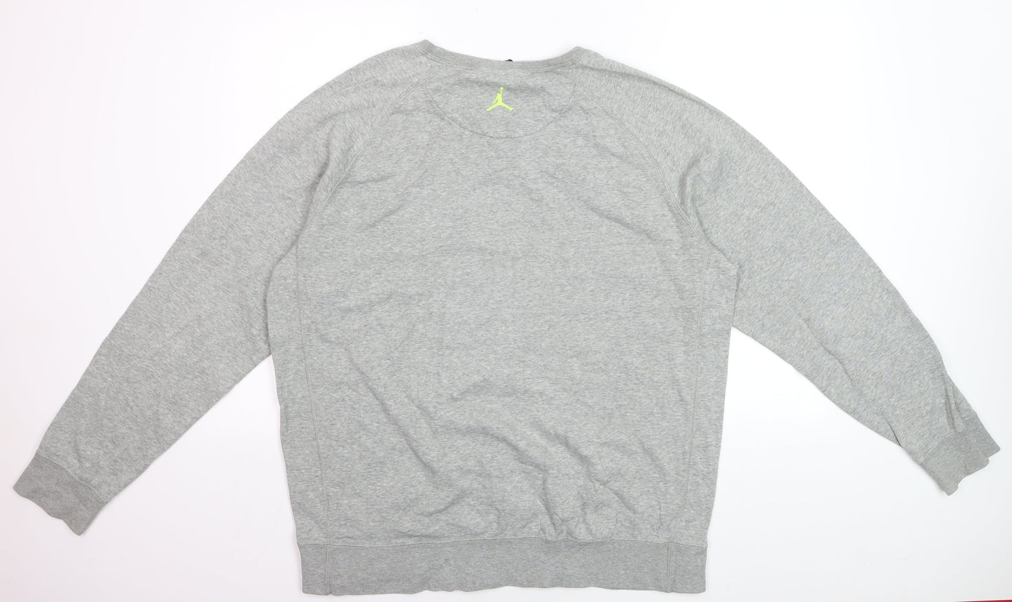Jordan Men's Grey XL Pullover Sweatshirt Air Logo Crew Neck Fleece