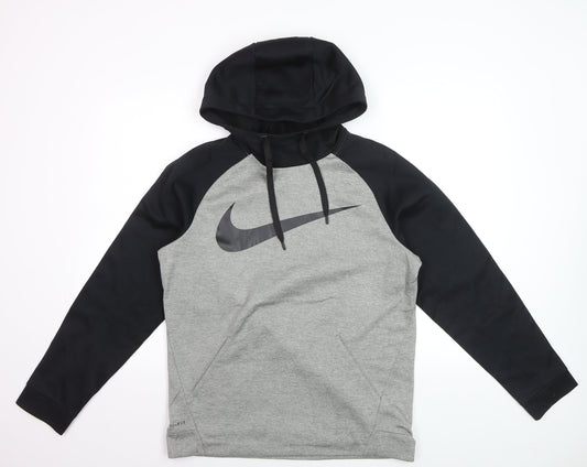 Nike Men's Grey Dri-FIT Pullover Hoodie Small Sportswear