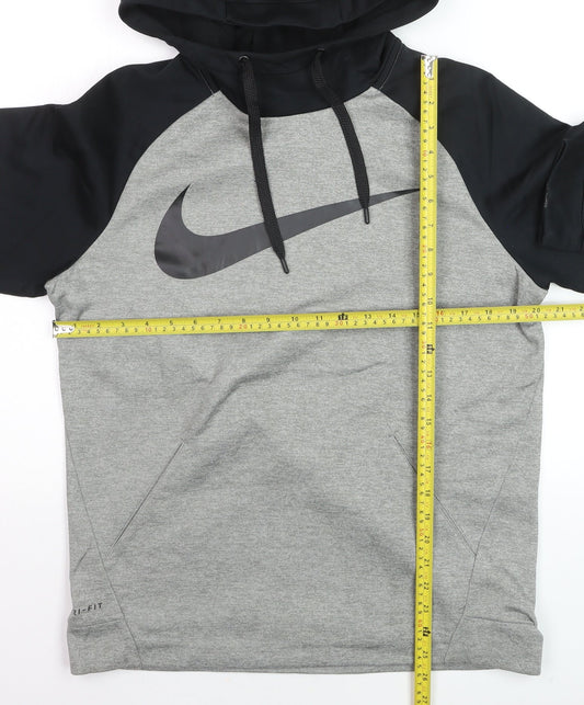 Nike Men's Grey Dri-FIT Pullover Hoodie Small Sportswear