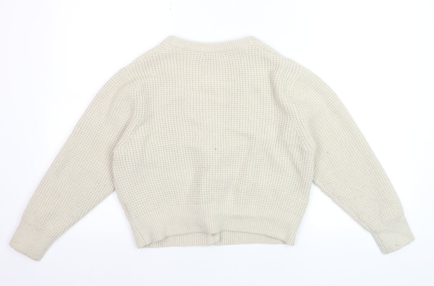 Pull & Bear Women’s Beige Knit V-Neck Button Cardigan Size S