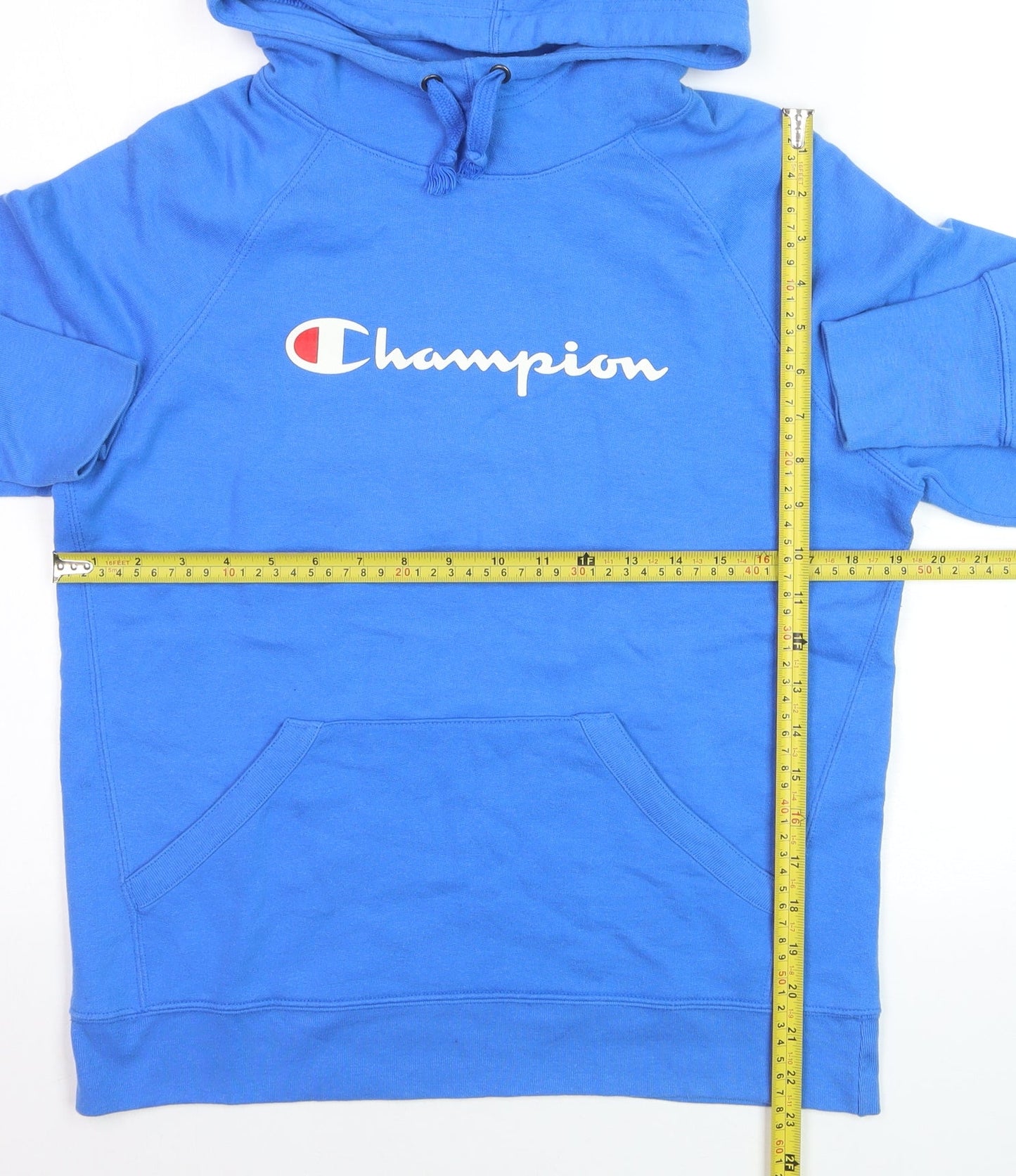Champion Men's Blue Pullover Hoodie Small Logo Athletic Sweatshirt