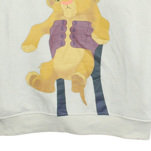 Disney The Lion King Unisex White Pullover Hoodie L Graphic Fleece