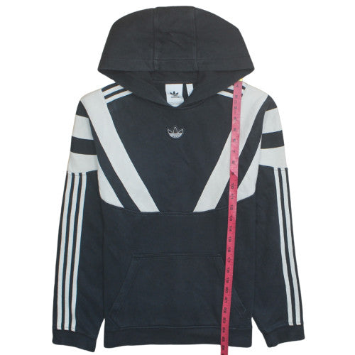 Adidas Men's Black XS Pullover Hoodie with Logo & Stripes