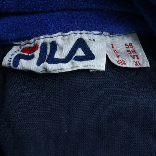 Fila Men’s Blue XL Full Zip Fleece Sweatshirt 90s Vintage Style