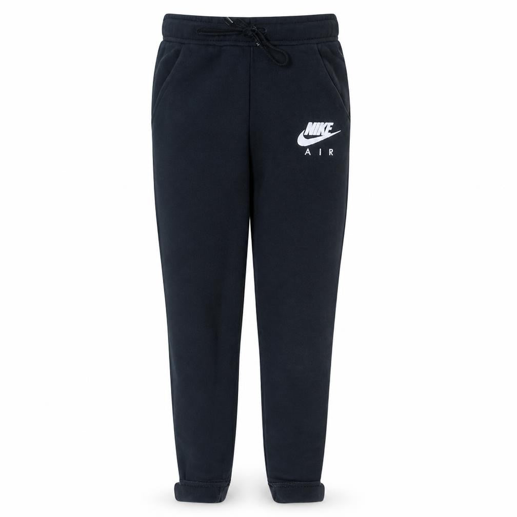 Front view of Nike boys’ black jogger sweatpants, size S, fleece sports trousers