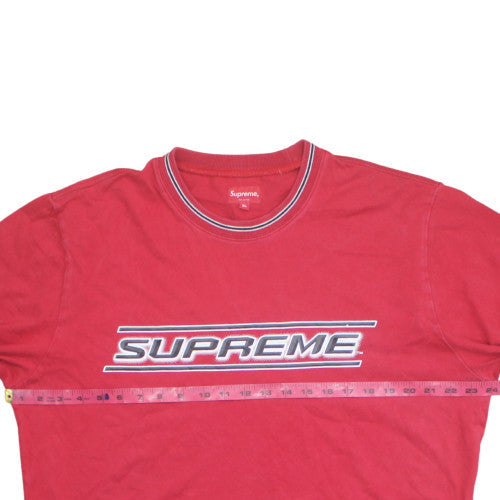 Supreme Men's Red XL Crew Neck Graphic Cotton T-Shirt