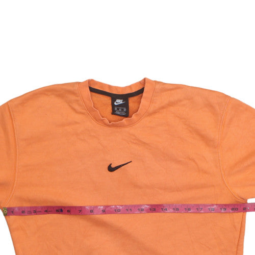 Nike Mens Orange Crew Neck Sweatshirt Size M Cotton Pullover