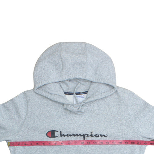 Champion Men's Grey Pullover Hoodie M Regular Fit Sports Style