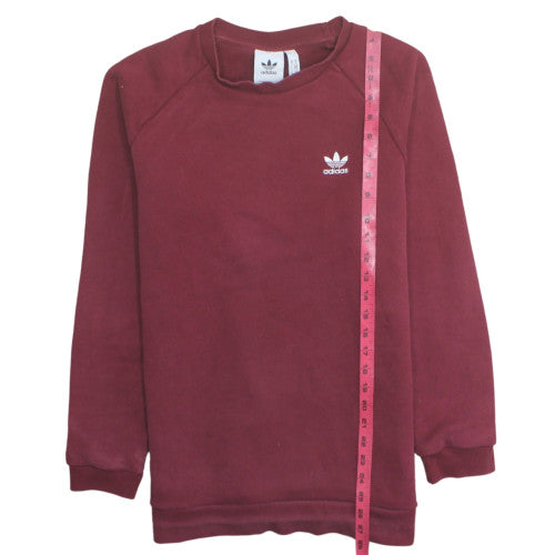 Adidas Men's Red Pullover Sweatshirt M Crew Neck Logo Fleece