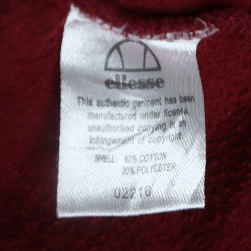 Ellesse Men's Red Pullover Hoodie S Fleece Logo Sweatshirt